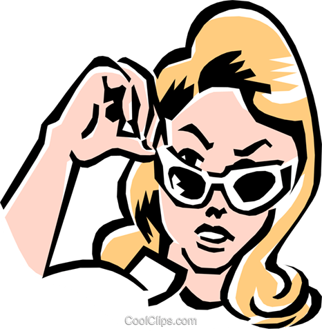 Woman Taking Off Sunglasses Royalty Free Vector Clip - You Want What By When? You Want (466x480)