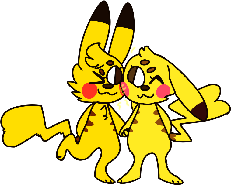 My Two Pikachu Characters, Watt And Circuit(right) - Cartoon (800x650)