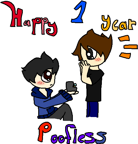 Poofless 1 Year By Woofdoggofhere - Cartoon (512x512)