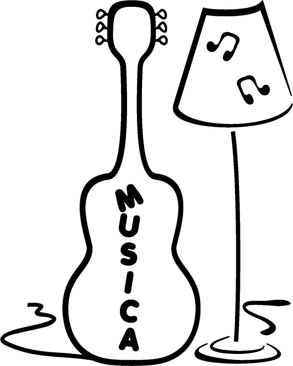 Vinilo Lámpara Con Guitarra Musical - Vinilo Decorativo Lámpara Con Guitarra Musical (1300x1300)