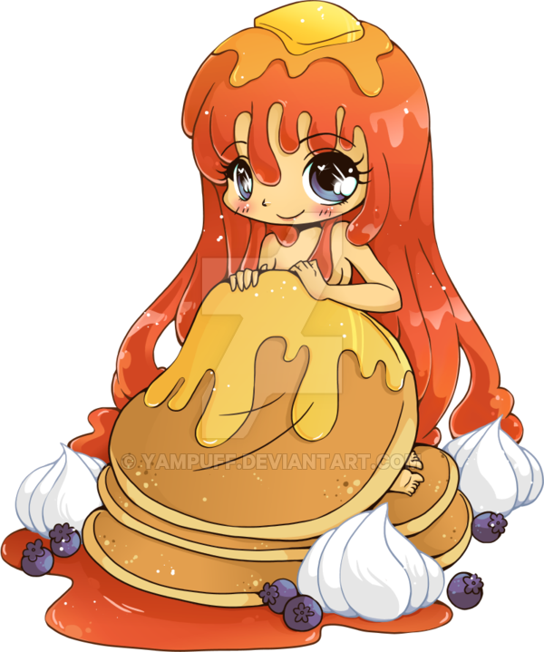 Yampuff 159 36 Pancake Girl By Yampuff - Chibi Pancake Girl (600x719)