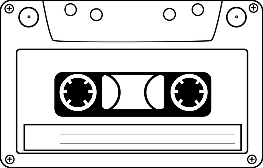 Magnetic, Tape, Compact Cassette - Cassette Tape Clip Art (530x340)