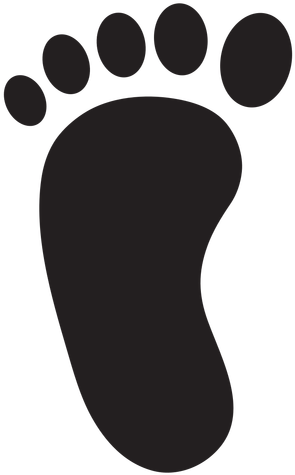 Left Foot Footprint Silhouette Transparent Png - Purple Footsteps (512x512)