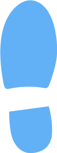 Tropical Blue Left Shoe Footprint Icon - Icon (512x512)