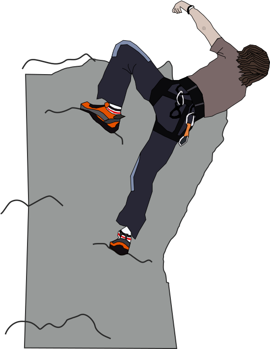 Rock Climbing Muscular Rock Climber Clipart Image - Rockclimbing Png (557x718)