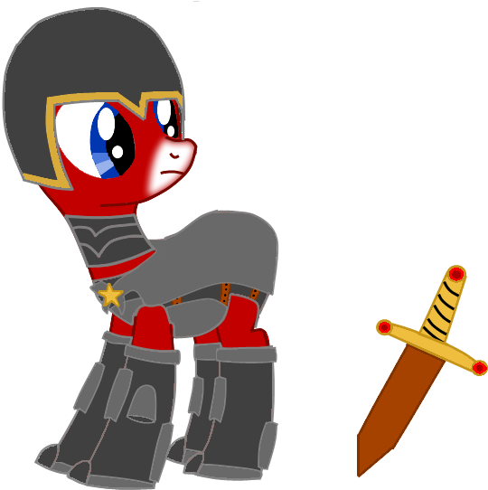 Max Mustang Iron Knight Armor Side By Pilot231 - Cartoon (600x565)