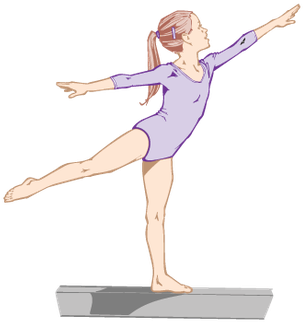 Balance Beam Clipart - Girl On Balance Beam Clipart (403x399)