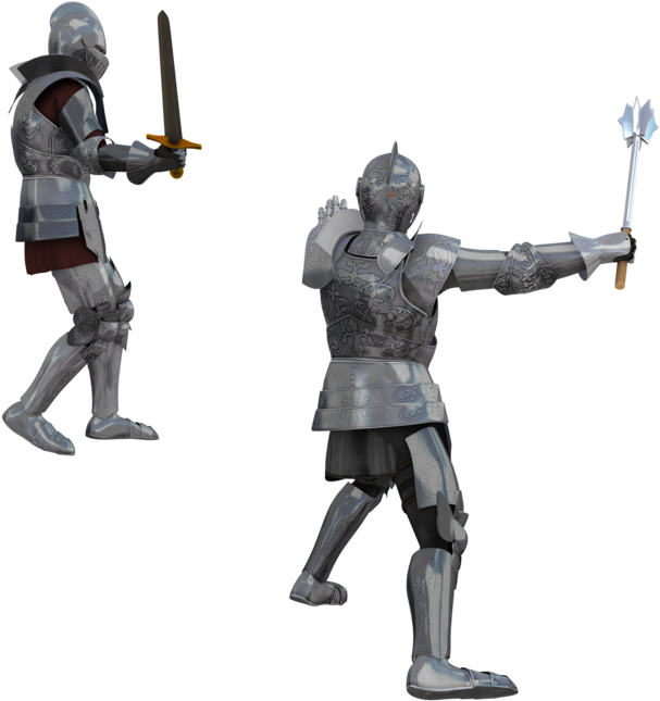 Kingdom Knight Poses - Knight In Armor In Battle (800x695)