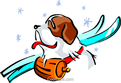 Bernard Ski Patrol Royalty Free Vector Clip Art Illustration - Bernhardiner (480x329)