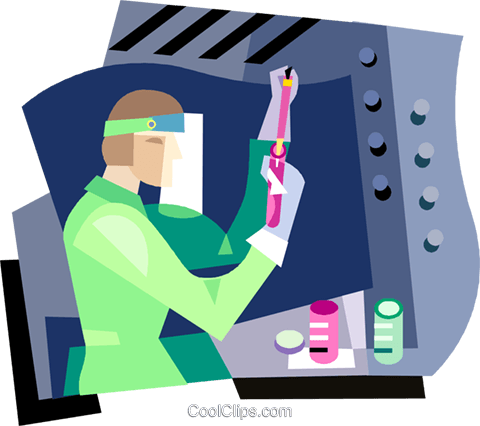 Woman Working In Lab Royalty Free Vector Clip Art Illustration - Materia Y La Energia (480x426)