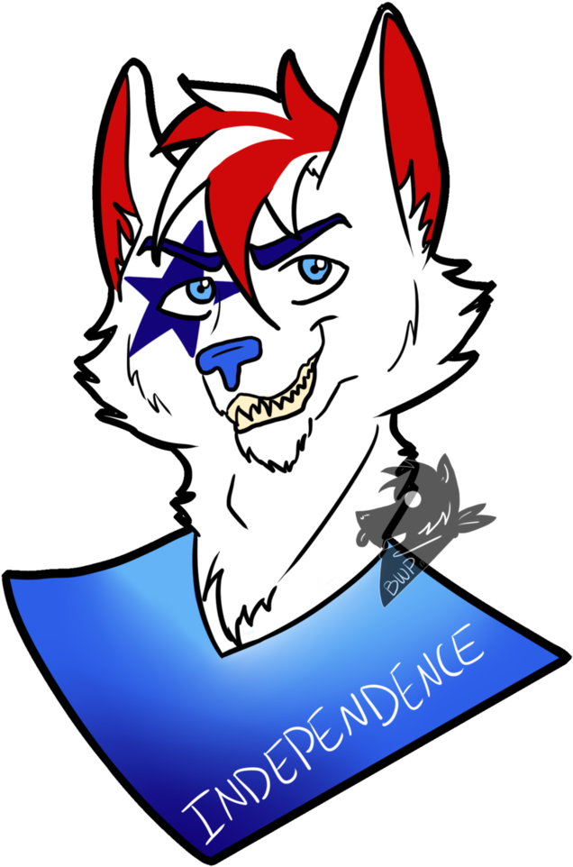 Independence Bust By Big Wolf Pup - Cartoon (816x979)