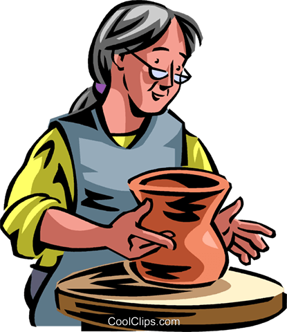 Pottery Royalty Free Vector Clip Art Illustration Vc089747 - Clay Clipart (415x480)