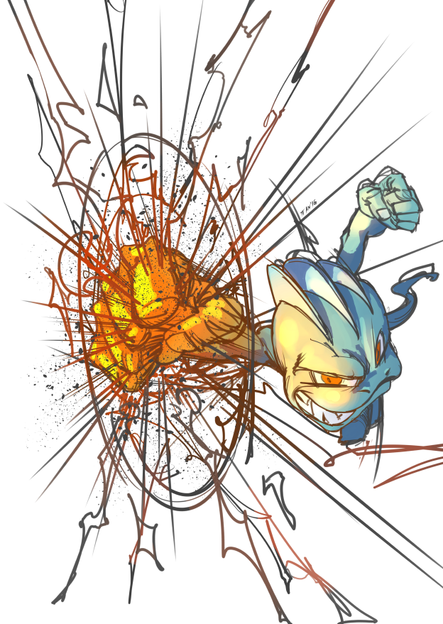 #066 Machop Used Dynamic Punch And Karate Chop - Machop (624x879)