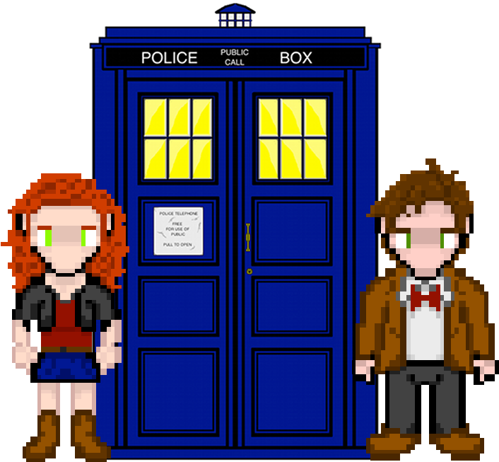 Amy And The Doctor Sprites By Silverhammer37 - Animated Gif Door Opening (780x658)