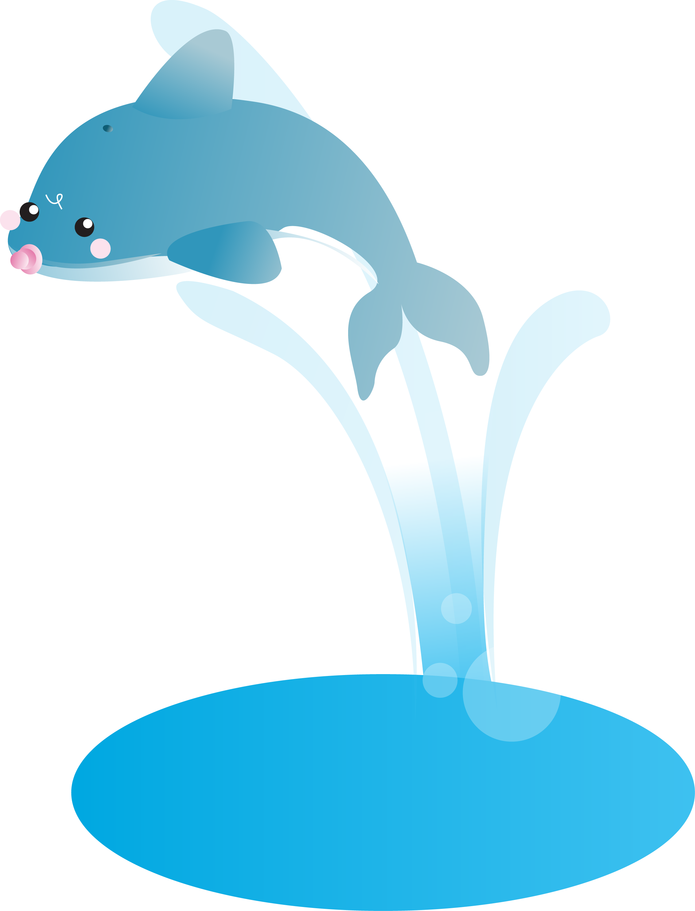Dolphin Clip Art - Dibujos De Animales Del Zoologico (2264x2965)