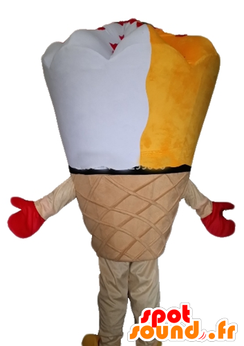 Mascotte De Cornet De Glace Géante, Jaune Et Blanche - Kitchen Sink (600x600)