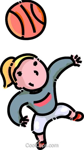 Girl Playing Basketball Royalty Free Vector Clip Art - Cartoon Girl Playing Basketball (268x480)