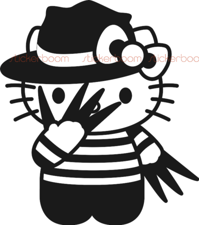 Hello Kitty Freddy Krueger - Hello Kitty Coloring Pages (397x450)