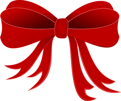 Bow Red Ribbon Decoration Isolated Design - Christmas Bow Clip Art (405x340)