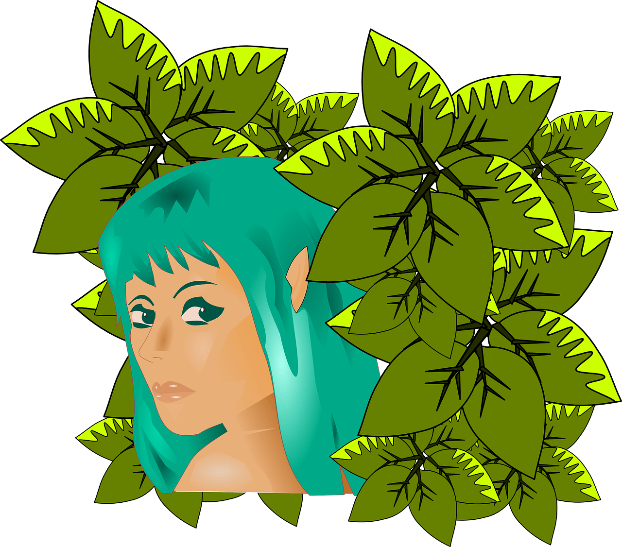 Nainen, Tyttö, Turkoosi, Lehdet, Luonne - Elfenwurl: Plus The Kidnapped Unicorn (1280x1126)