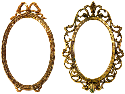 Frame Geschnitzte Gold Baguette Filigreed - Vintage Oval Frame Png (454x340)