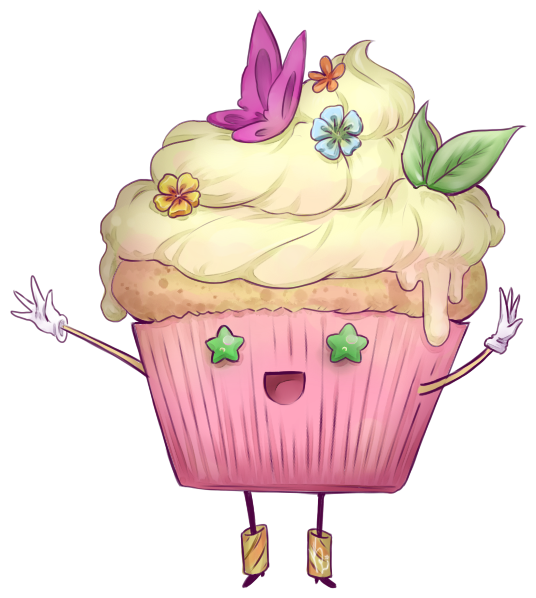 Flabnbone 248 14 Cute Cupcake By Kimik-a - Cupcake (643x636)