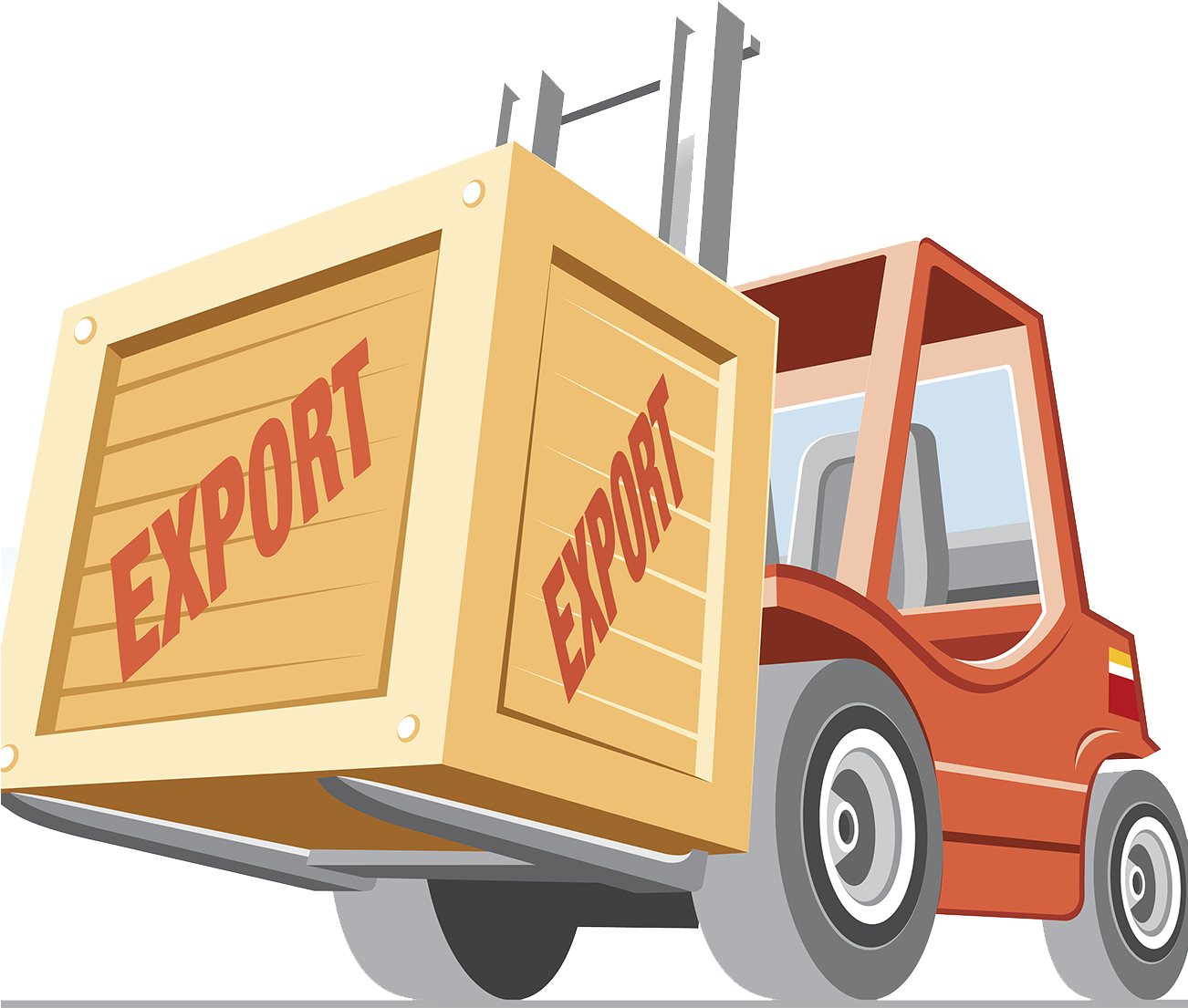 Intermodal Container Cargo Forklift Illustration - Truck (1301x1237)