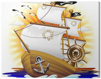 Canvas Piratenschip Piratenschip Cartoon-vector • Pixers® - Pirate (400x400)