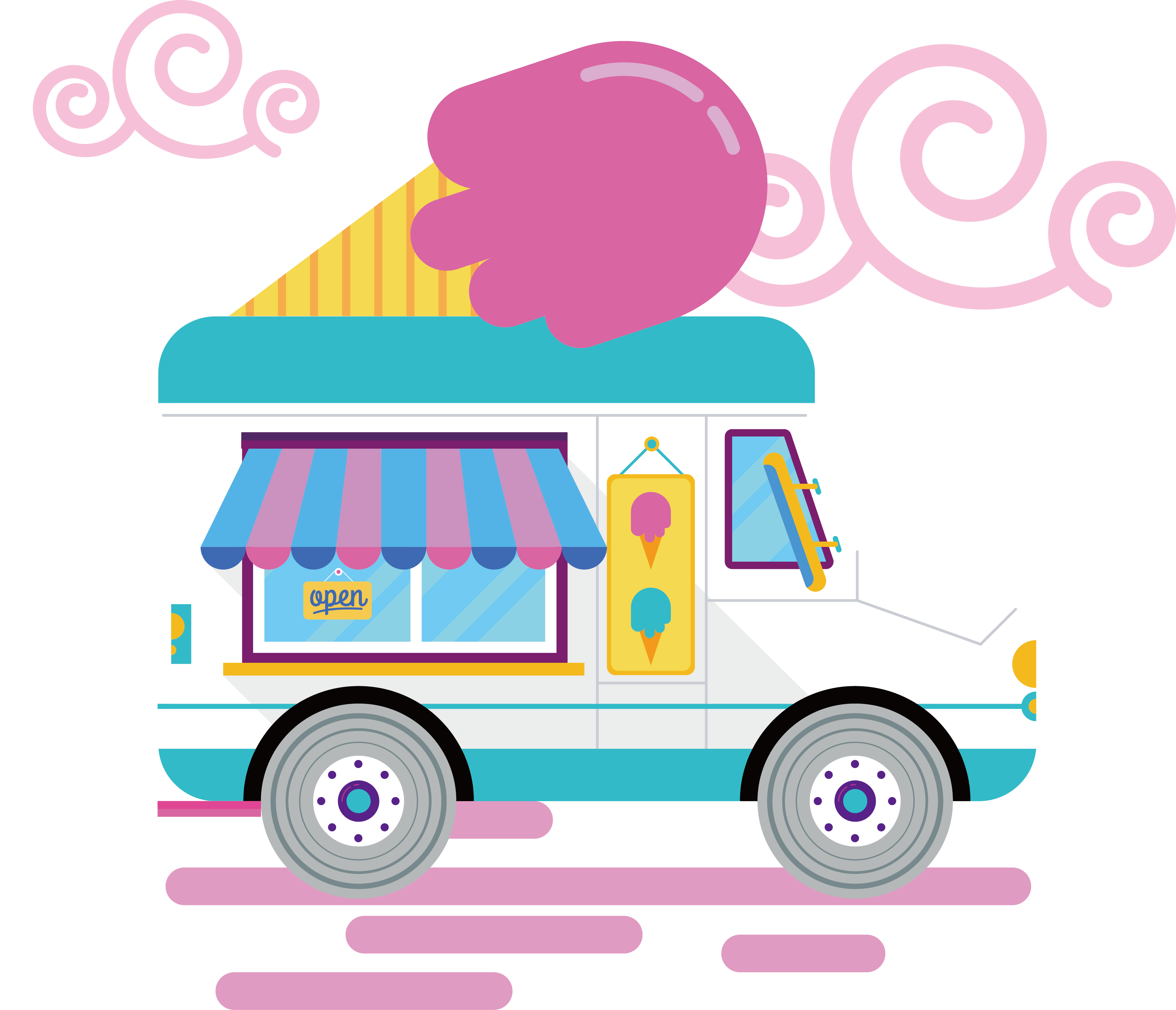 Ice Cream Van Car Big Gay Ice Cream - Ice Cream (3569x3066)