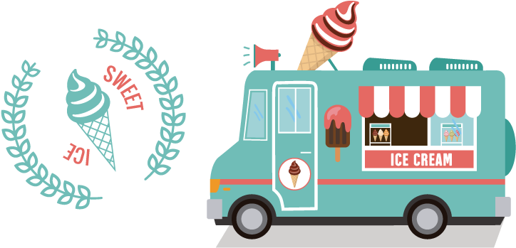 Ice Cream Doughnut Fast Food Take-out - Logo Food Truck Ice Cream Png (800x600)