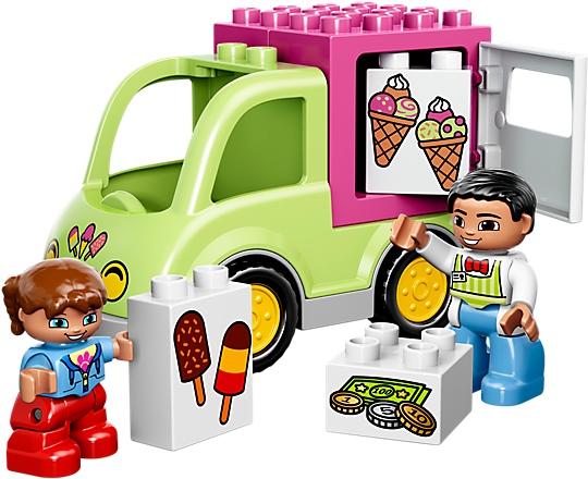 Run To Catch The Lego® Duplo® Ice Cream Truck - Duplo Lego Ice Cream (600x450)