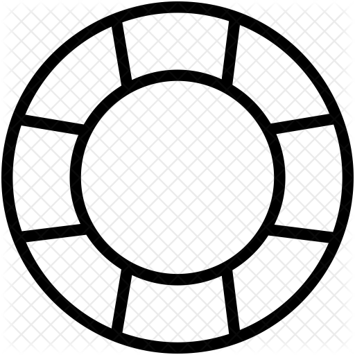 Lifebuoy Icon - Outline Of Swimming Tube (512x512)