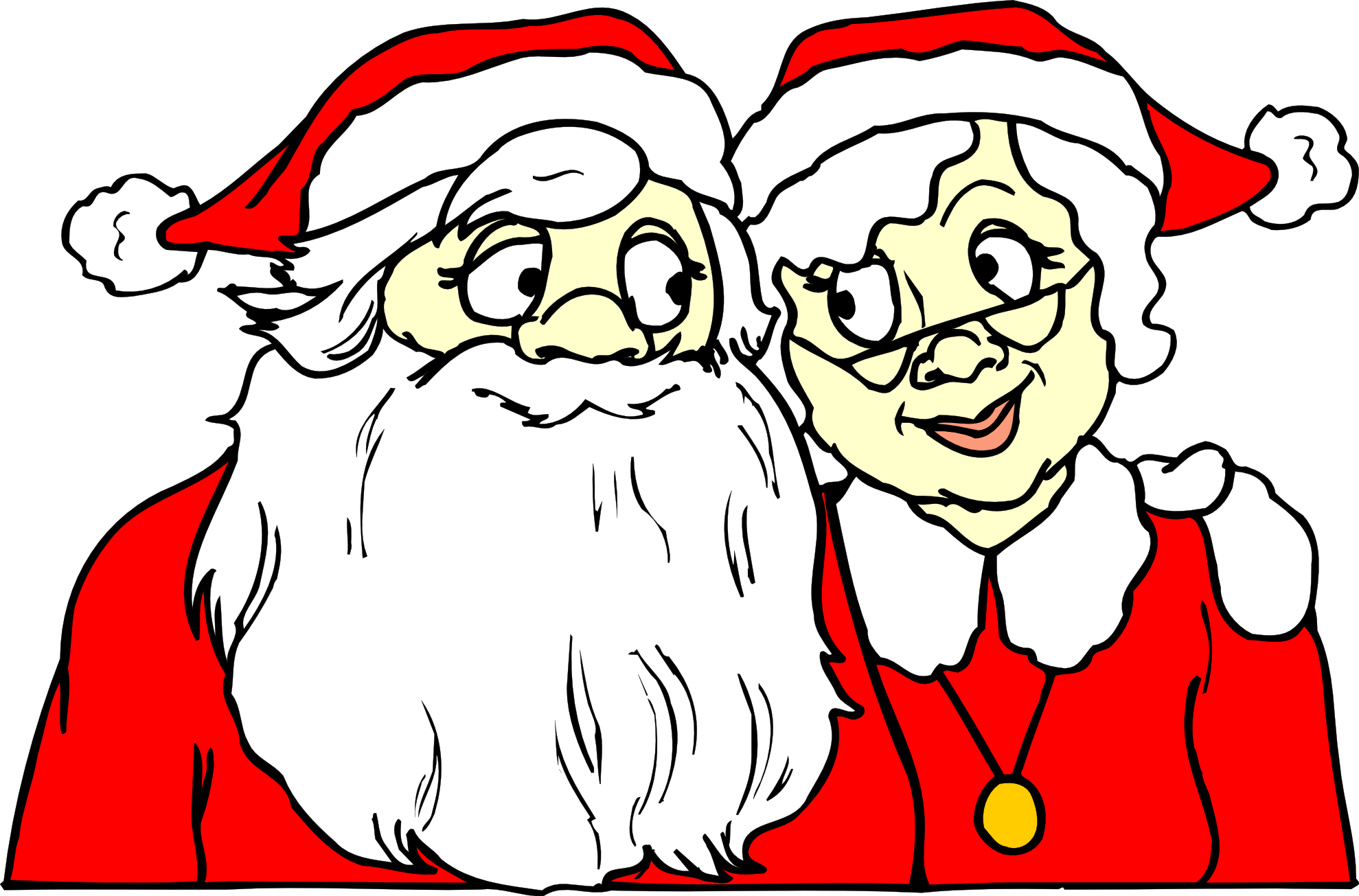 Santa January Clipart - Santa And Mrs Claus Clip Art (1979x1305)