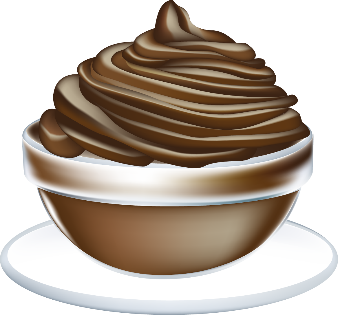 Excellent Vanilla Pudding Cup Clipart Clip With Bowl - Chocolate Mousse Clipart (1167x1088)