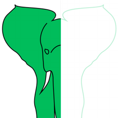 Green Elephant - Drawing (400x400)