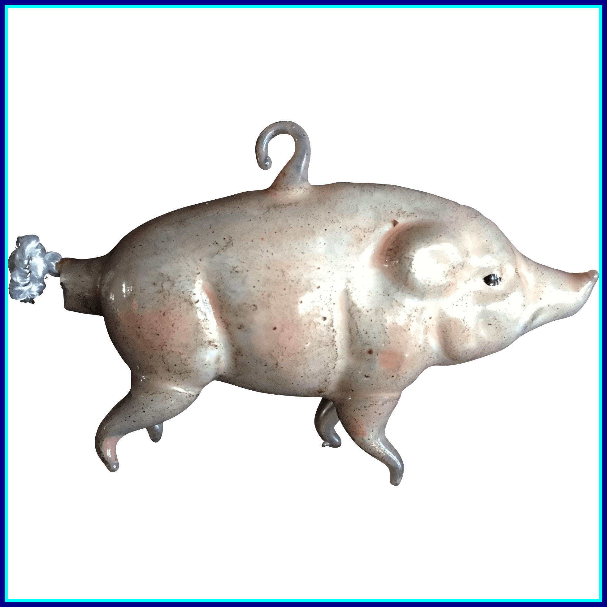 Appealing Lauscha Germany Handblown Pig Christmas Tree - Domestic Pig (1961x1961)