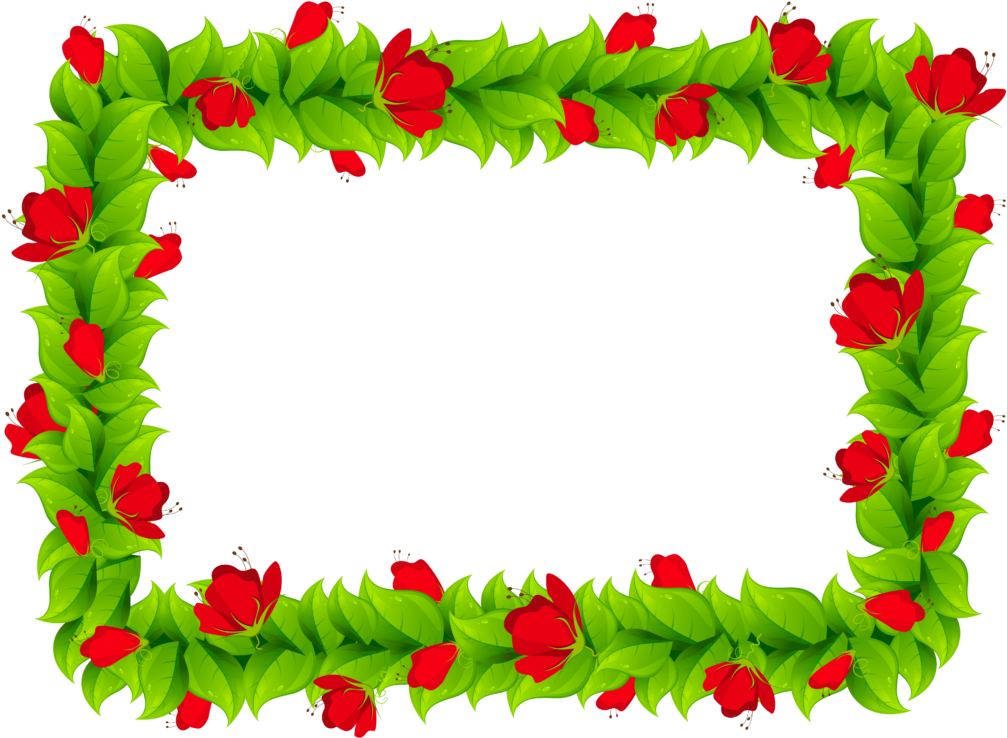 Flower Border Clipart - Png Frames And Borders (1024x751)