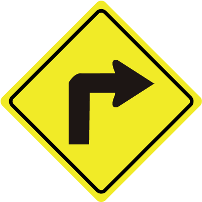 Free Road Signs Yellow With Arrow - Road Sign Right Arrow (612x792)