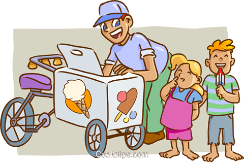 Happy Ice Cream Man - Eisverkäufer Clipart (480x319)
