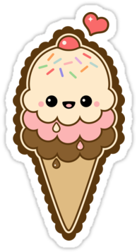 Retro Ice Cream Stickers Android Apps On Google Play - Cono De Helado Tatto (375x360)