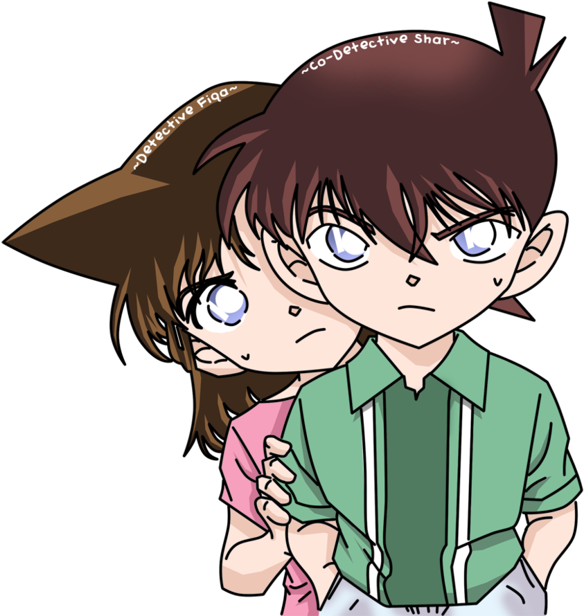 Shinichi And Ran By Shar90 - Detective Conan Ran And Shinichi Little (877x910)