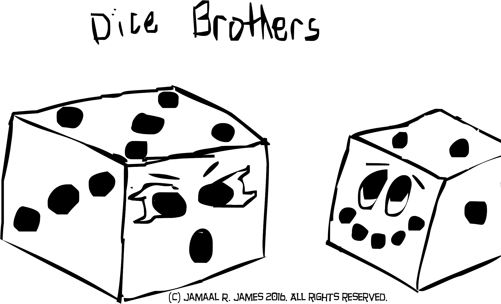 Dice Brothers Our A Character Set Created By Cartoonist - Dice (2292x1667)