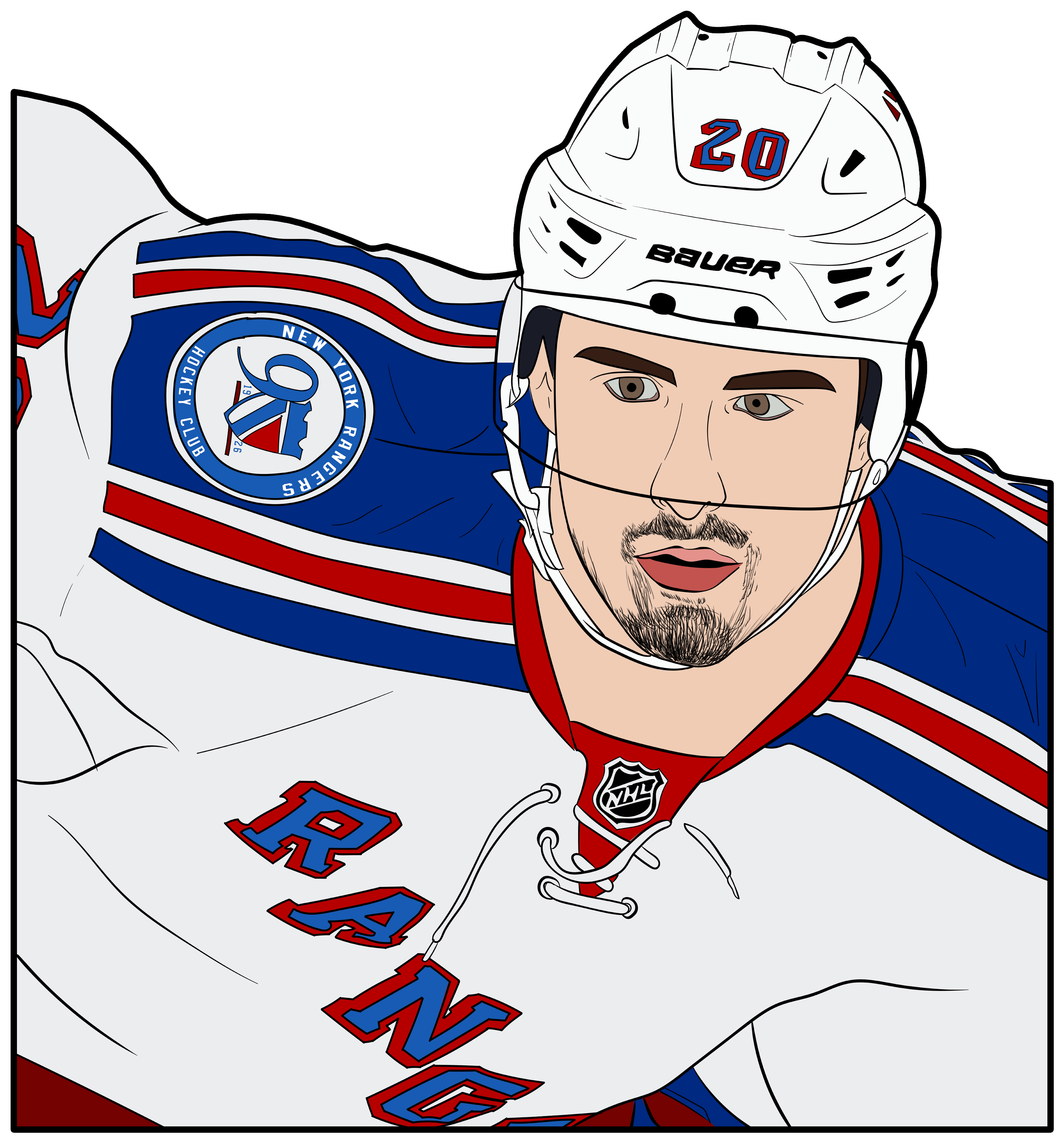 Chris Kreider Vinyl Sticker - Ice Hockey (3300x4200)