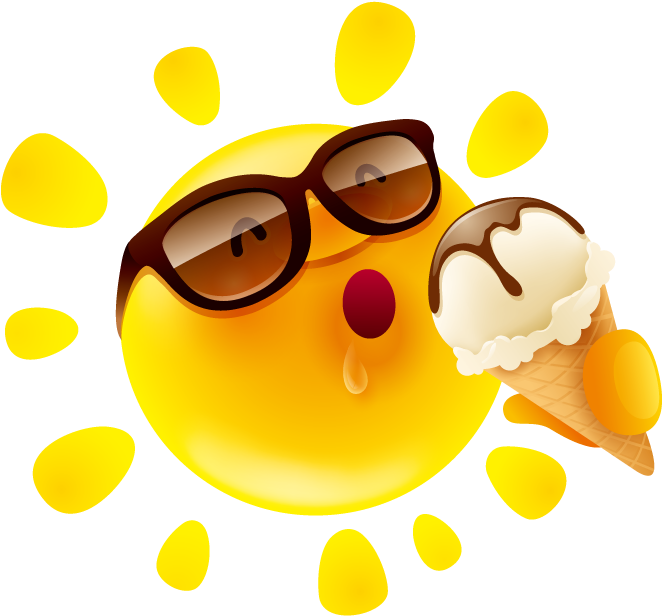 Ice Cream Clip Art - Summer With Sun And Ice Cream (800x800)