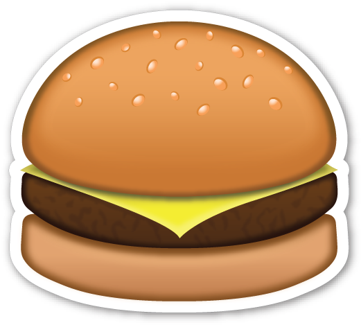 Hamburger Emojistickerscom - Food Emoji Transparent Background (527x476)