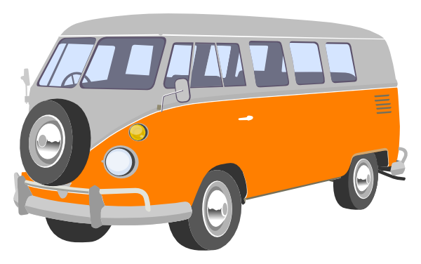 Vw Van Clip Art At Clker - Pink Bus Clip Art (600x376)