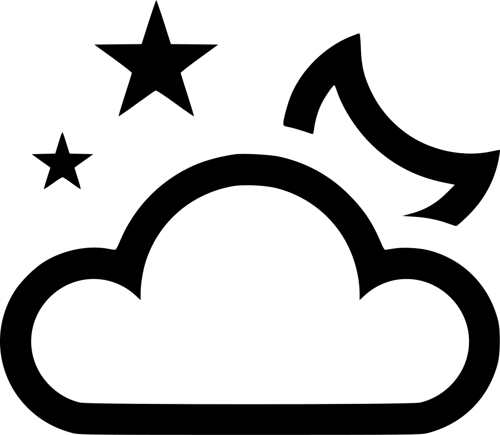 Crescent Moon Stars Cloud Svg Png Icon Free Download - Illustration (980x852)
