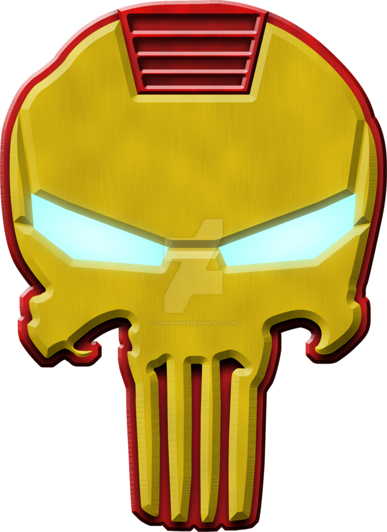 The Iron Skull By Onipunisher - Gold Punisher Skull Png (763x1048)
