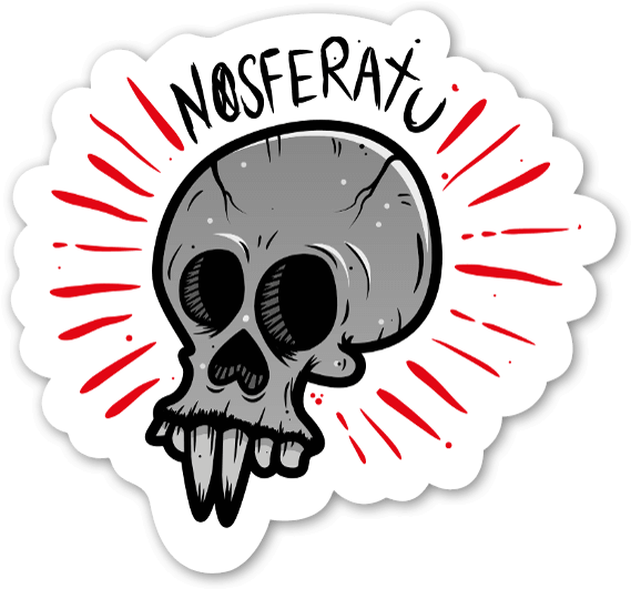 Baker2d Nosferatu Sticker - Skull Sticker (600x563)