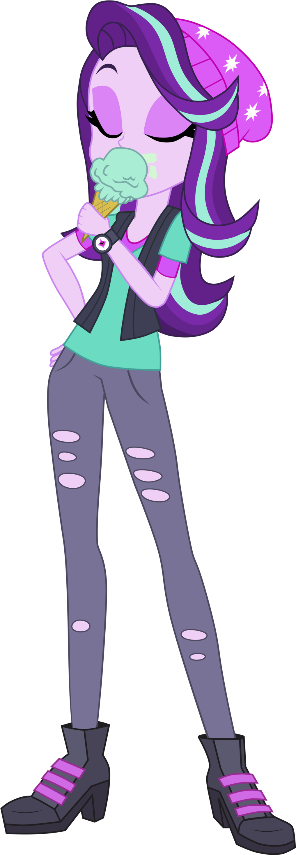 Rodan00, Beanie, Clothes, Equestria Girls, Eyes Closed - My Little Pony: Equestria Girls (1024x2946)